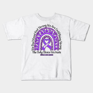 Testicular Cancer Awareness - rainbow leopard ribbon strong Kids T-Shirt